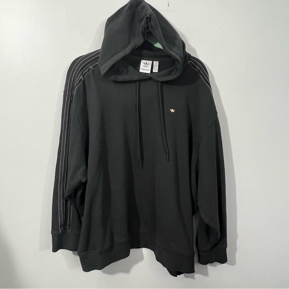 Adidas Black Hoodie with Gold Accent